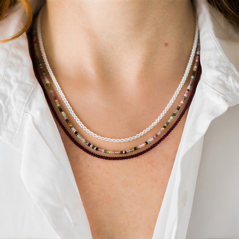 White Topaz Silver Necklace