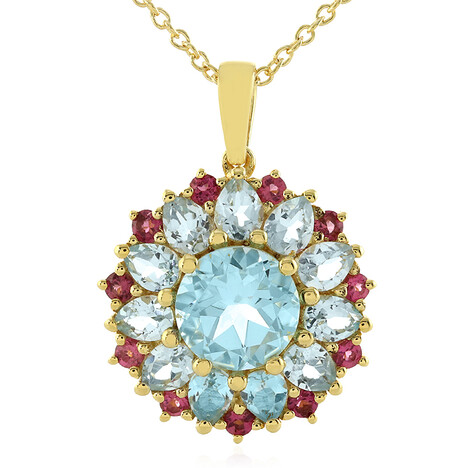 Collar en plata con Topacio azul cielo