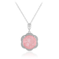 Collier en argent et Quartz rose pastel