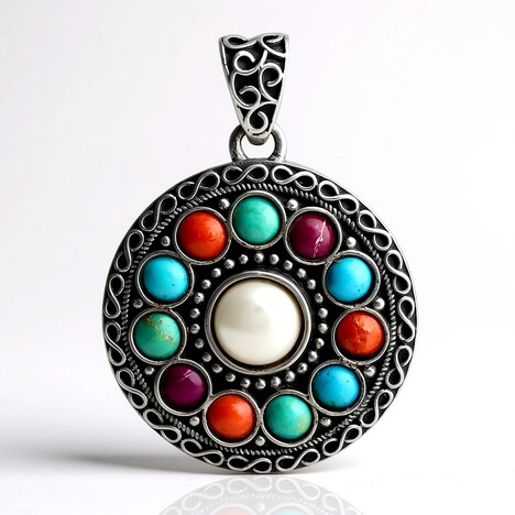 Pendentif en argent et Perle blanche de culture d'eau douce (Jones Lee)