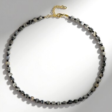 Collana in argento con Diaspro a Bande Argentate