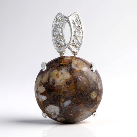 Pendentif en argent et Quartz Dinosaure