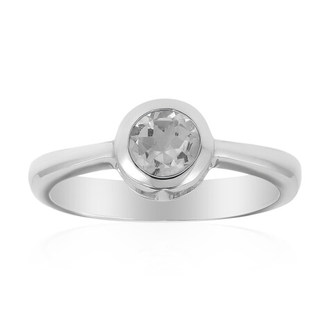 Anillo en plata con Topacio blanco