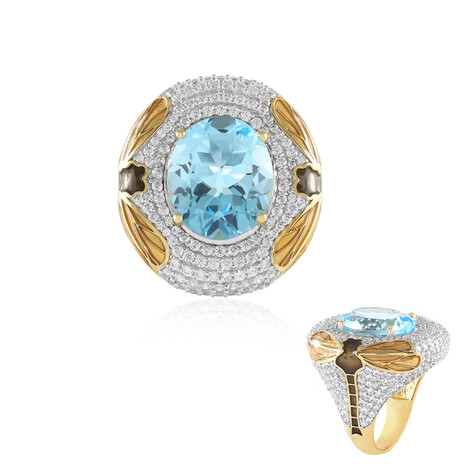 Anello in argento con Topazio Blu Cielo (Adela Silber)