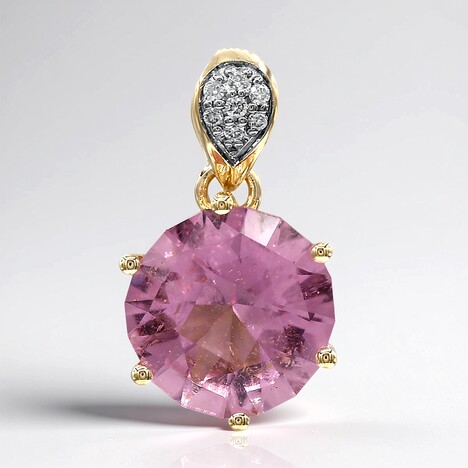 Pendentif en or et Tourmaline rose de Californie (Amanda Adkins)