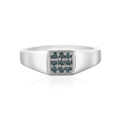 Blauer I3 Diamant-Silberring