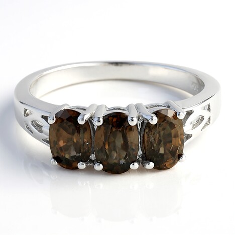 Anello in argento con Zircone Cannella
