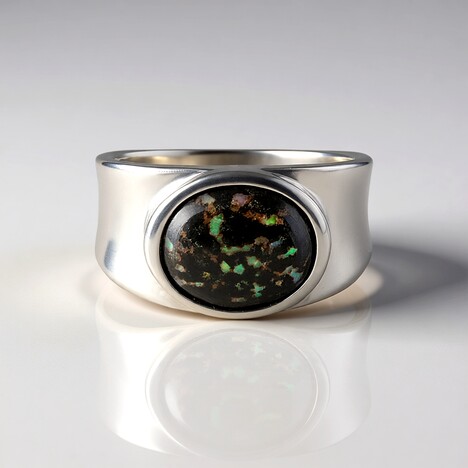 Anello in argento con Opale Leopardo