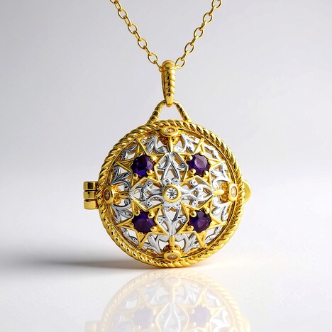 Collana in argento con Ametista (Gems en Vogue)
