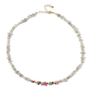 Collar en plata con Piedra de luna plateada