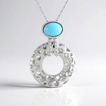 Collana in argento con Turchese Sleeping Beauty (Ornaments by de Melo)
