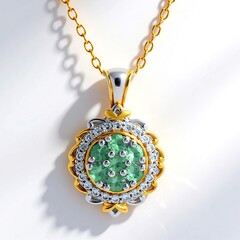 Collana in argento con Fluoroapatite Verde (Gems en Vogue)