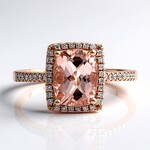Anello in oro con Morganite AAA