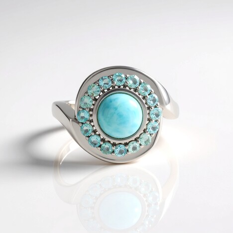 Anello in argento con Larimar (KM by Juwelo)