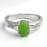 Bague en argent et Chrysoprase impériale