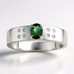 Anello in argento con Tormalina Verde di Benedito