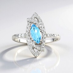 Anello in argento con Topazio Blu Svizzero