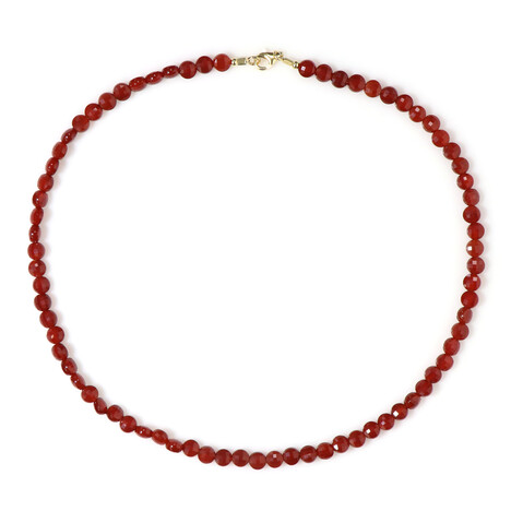 Zilveren halsketting met Rode onyxen
