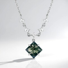 Collana in argento con Agata Muschiata