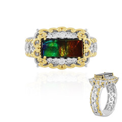 Zilveren ring met een ammoliet (Gems en Vogue)