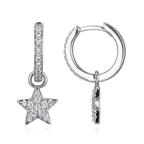 Zilveren oorbellen met zirkonen