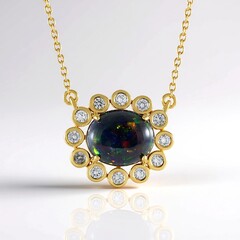 Collana in argento con Opale Mezezo