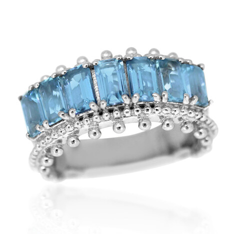 Bague en argent et Topaze bleu de Londres (Dallas Prince Designs)