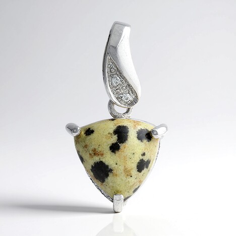 Ciondolo in argento con Diaspro Dalmata
