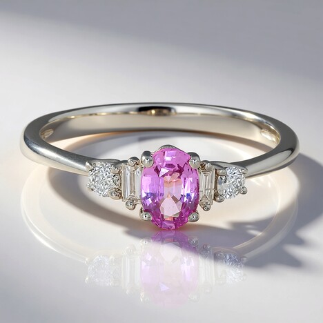 Anello in oro con Zaffiro Rosa (CIRARI)