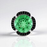 Ciondolo in argento con Quarzo Verde Smeraldo