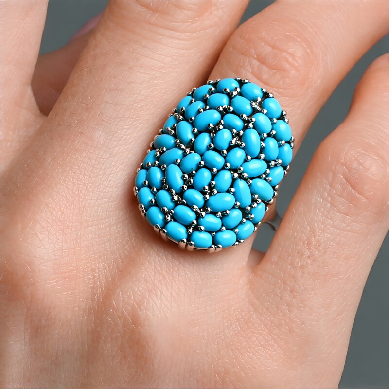 Anillo en plata con Turquesa bella durmiente (Faszination Türkis)