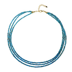Neonblauer Apatit-Silberhalskette