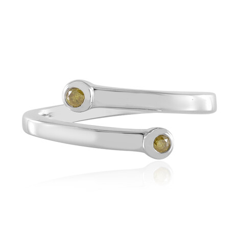 Gelber I3 Brillant-Silberring