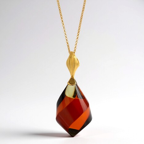 Collana in argento con Ambra Baltica color Ciliegia (dagen)