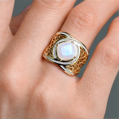 AAA-Welo-Opal-Goldring (Ornaments by de Melo)