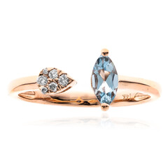 AAA-Brasilianischer Aquamarin-Goldring