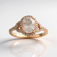 Anello in oro con Morganite AAA