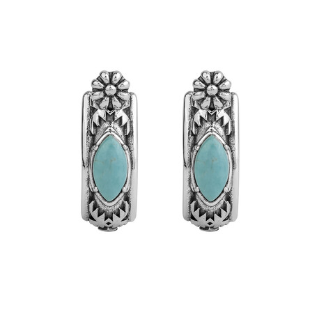 Pendientes en plata con Turquesa verde (Desert Chic)