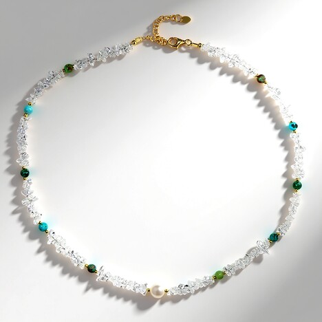 Collana in argento con Quarzo Bianco (Riya)