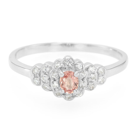 Padparadscha-Saphir-Silberring