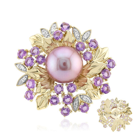 Broche en plata con Perla Ming púrpura (TPC)