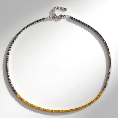 Collier en argent et Hématite argentée