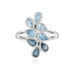 Bague en argent et Topaze bleu ciel