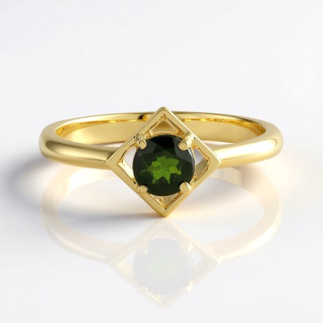 Anello in argento con Diopside Russo