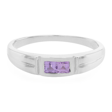 Anillo en plata con Zafiro de Ceilán púrpura no calentado