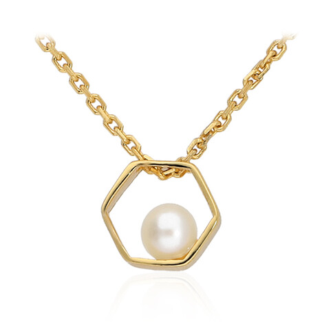 Weiße Süßwasserzuchtperlen-Silberhalskette