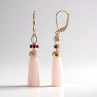 Boucles d'oreilles en argent et Calcédoine rose (KM by Juwelo)