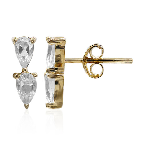 White Topaz Silver Earrings