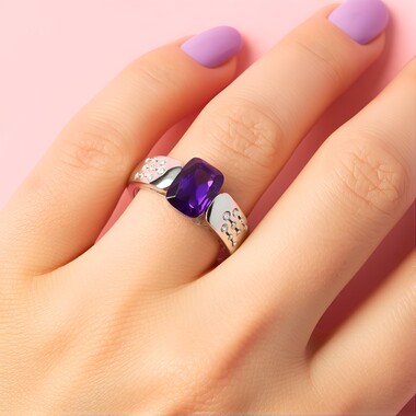 Uruguay-Amethyst-Silberring (de Melo Essence)