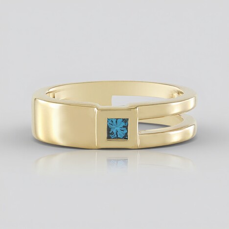 Anello in argento con Diamante Blu I3